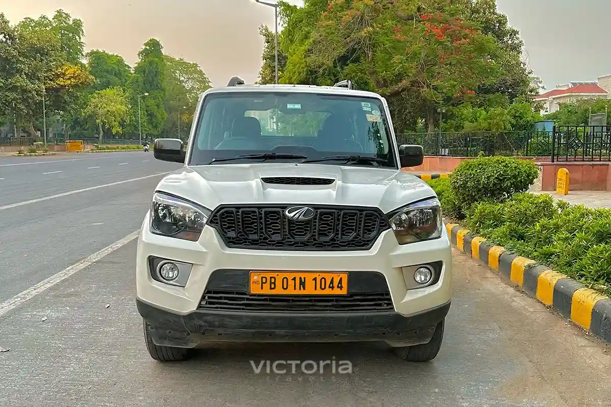 White Mahindra Scorpio on Rent